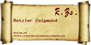 Retzler Zsigmond névjegykártya