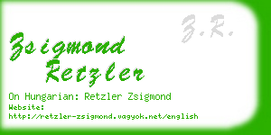zsigmond retzler business card